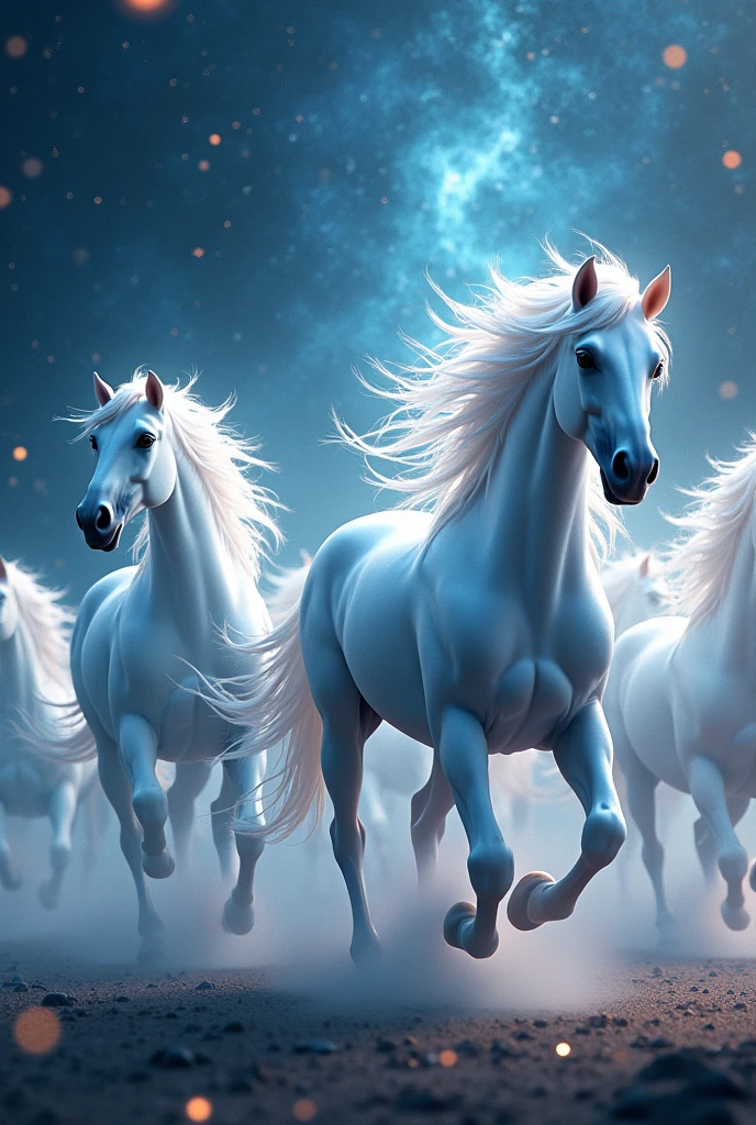 several celestial horses 