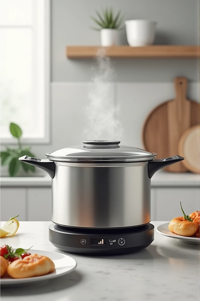 Lithium ion powered self heating pot