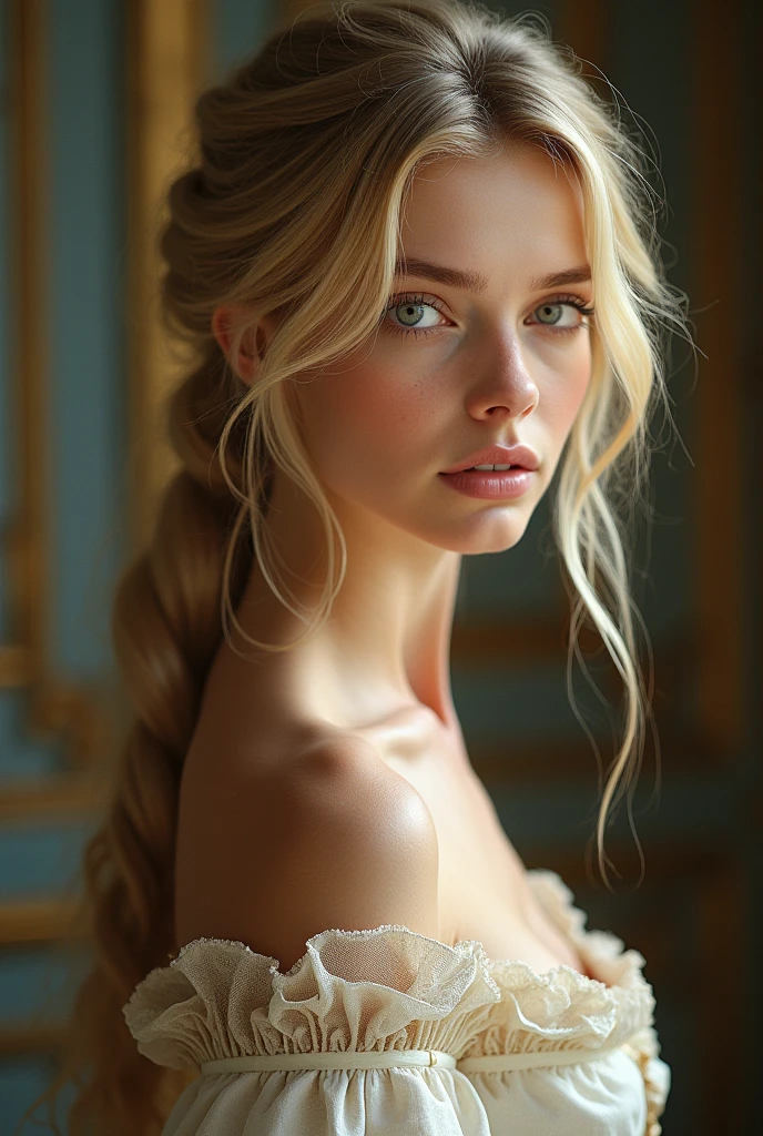 Blonde woman light eyes beautiful royalty young tall thin British