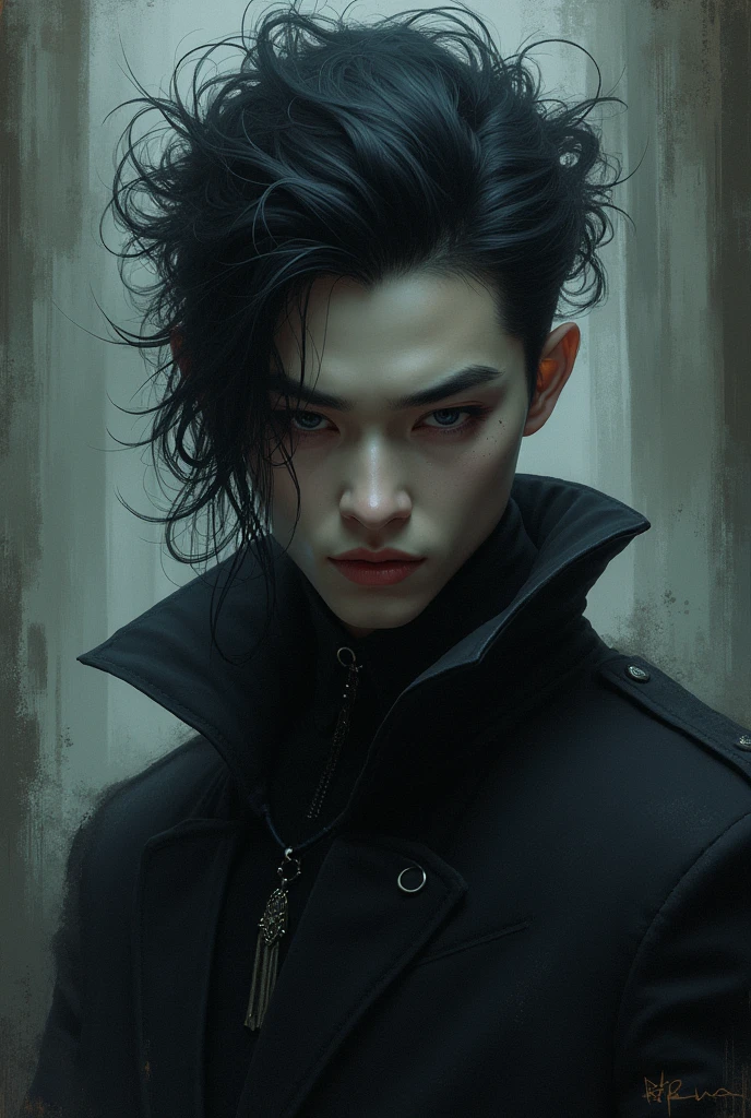 create an male oc with pyanyasha dark art style