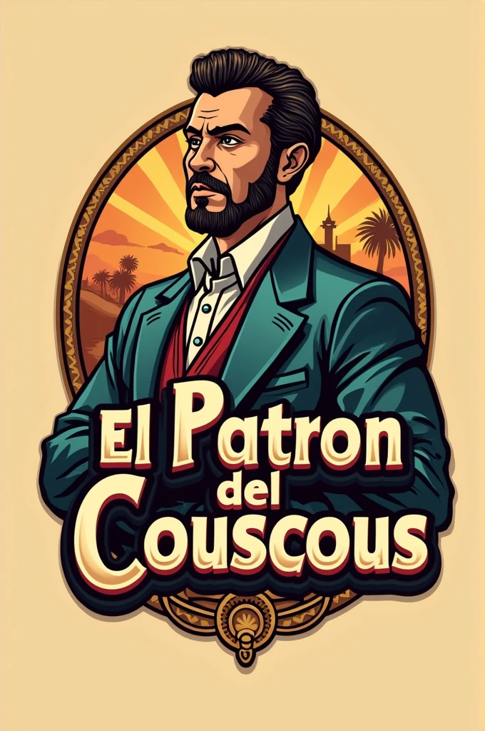 Create a logo with the phrase el patron del couscous