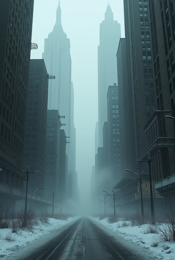 Cold scary empty city