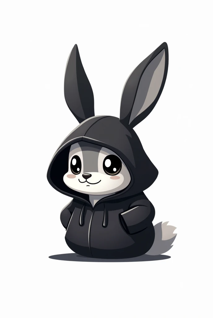 Like the current trending crypto game logos, like how the  cute bunny head looks like with black hoodie and a white background.no body for clicker logo
