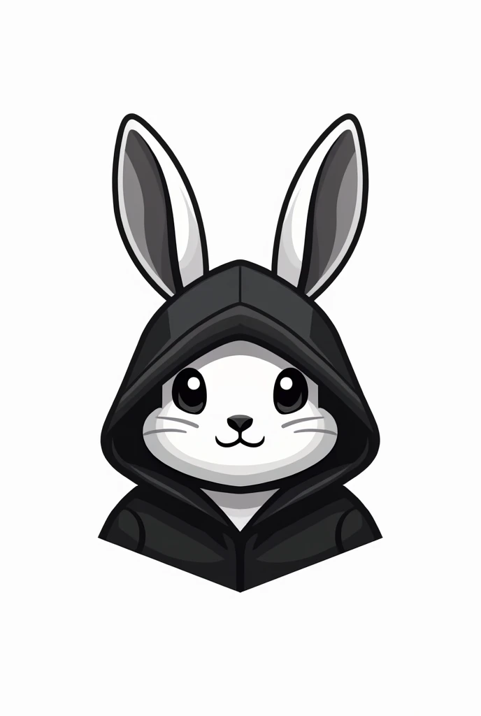 Like the current trending crypto game logos, like how the cute bunny head looks like with black hoodie and a white background.no body for clicker logo