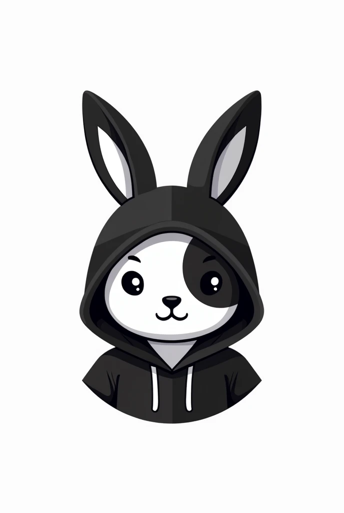 Like the current trending crypto game logos, like how the cute bunny head looks like with black hoodie and a white background.no body for clicker logo
