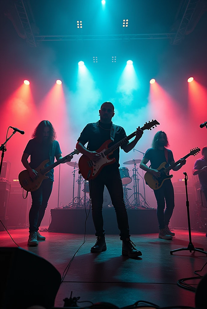 Create a picture of the rock band Anfrasti and the title of the song is: zero unemployed herbalists