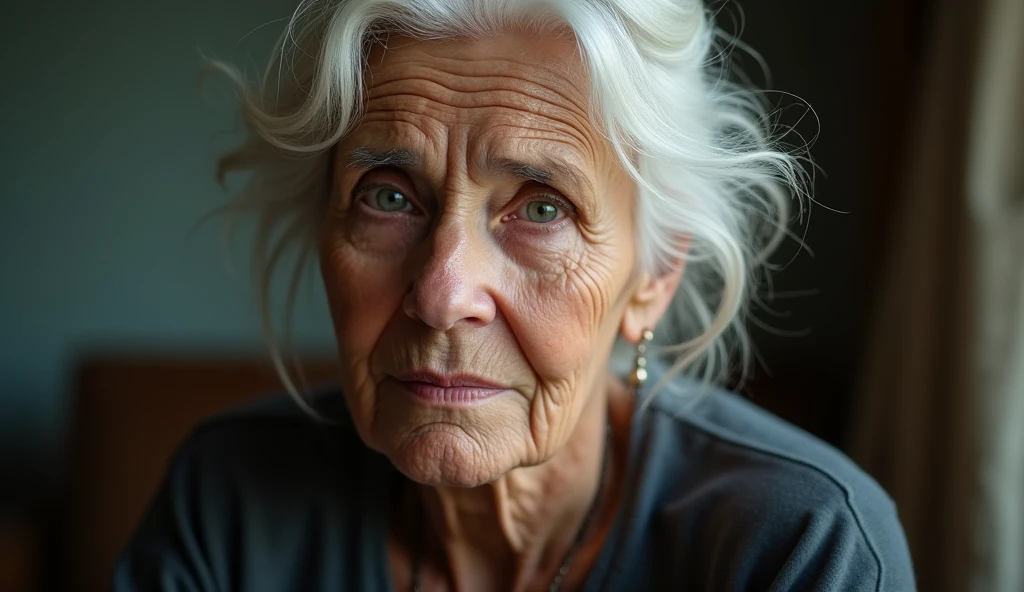 elderly woman with white hair, Anne-Marie headshot