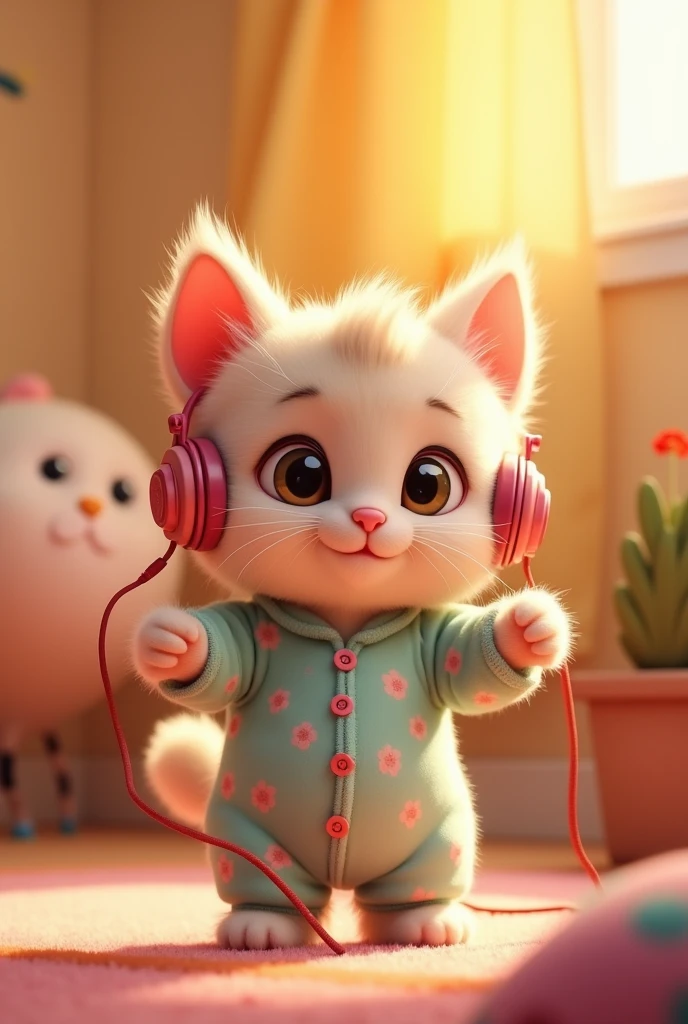 baby cat (with pajamas) (earphone) (animation)
