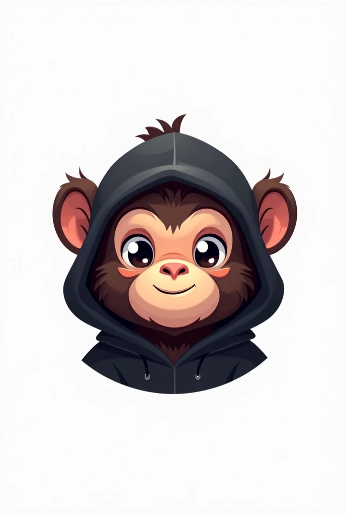 Like the current trending crypto game logos, like how the cute ape head looks like with black hoodie and a white background.no body for clicker logo