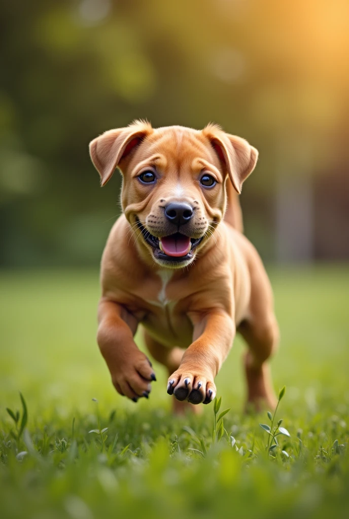 Pitbull puppy playing