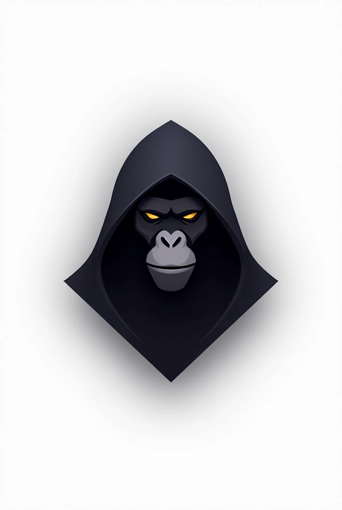 Like the current trending crypto game logos, like how the  shadow monkey head looks like with black hoodie cover eyes and a white background.no body for clicker logo
