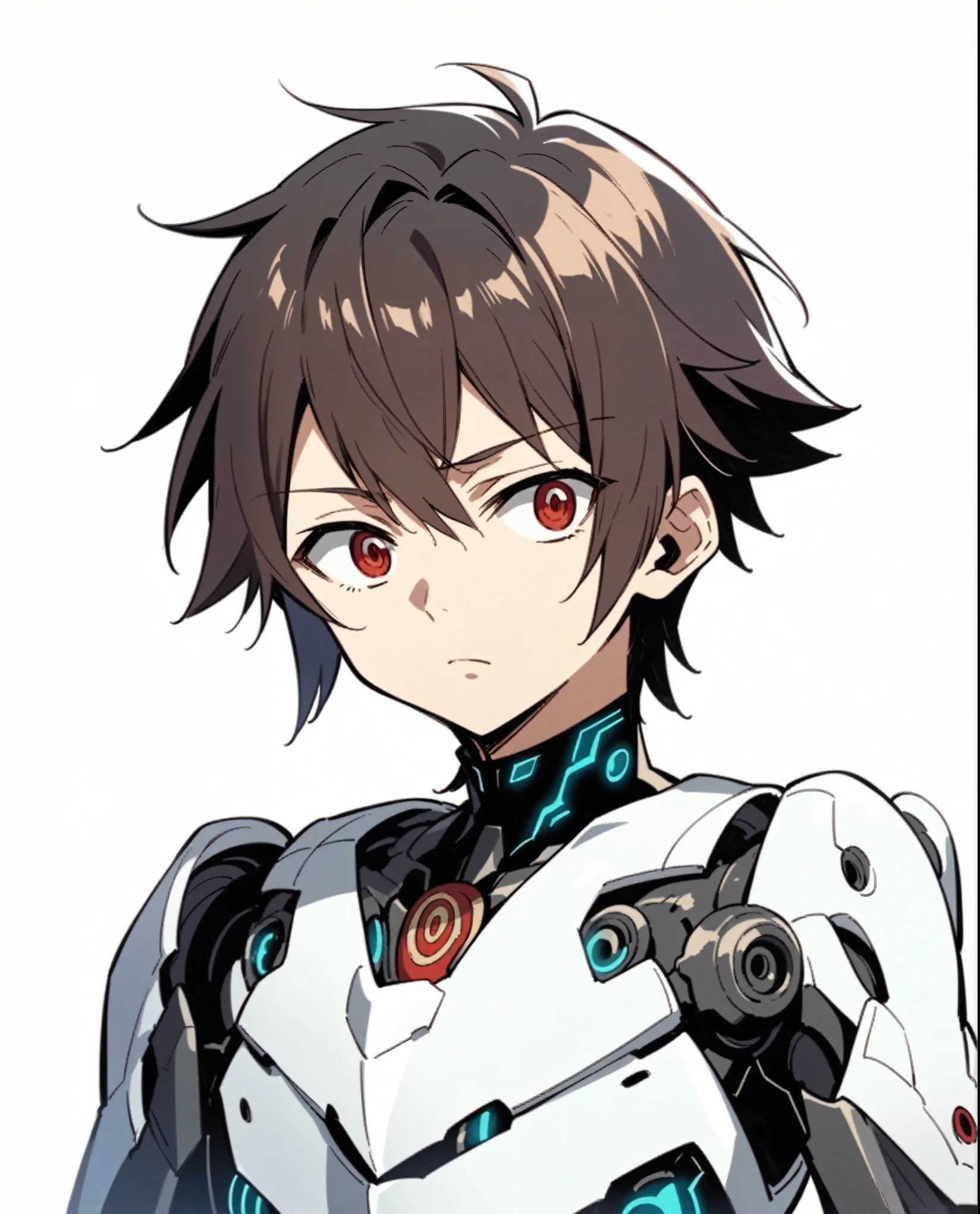 anime character with a camera and a white background, official character art, eva unit 0 1, anime cyborg, shigenori soejima illustration, makoto shinka, tall anime guy with red eyes, lance, polished, official art, mecha, portrait anime