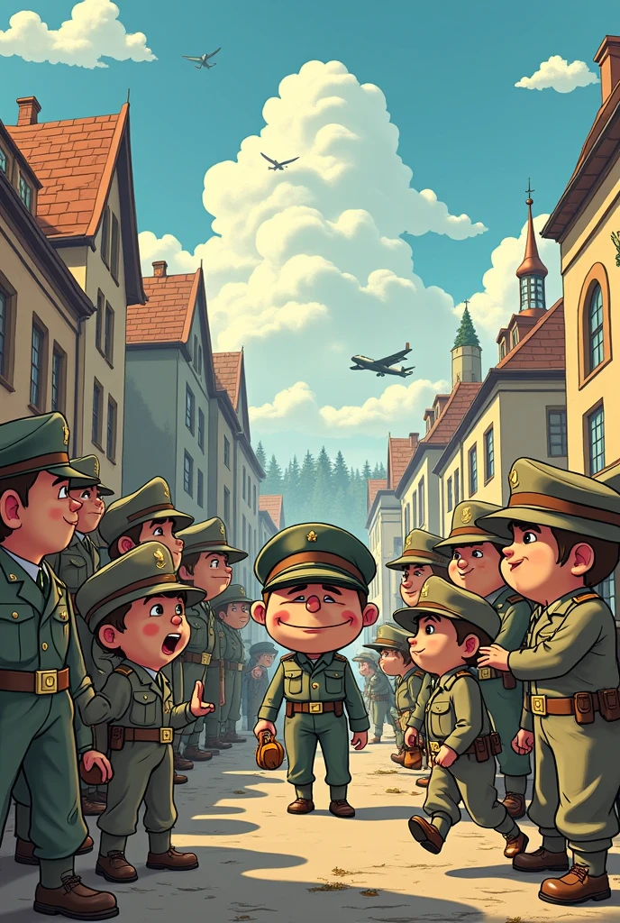 A cartoon where the Second World War is the theme