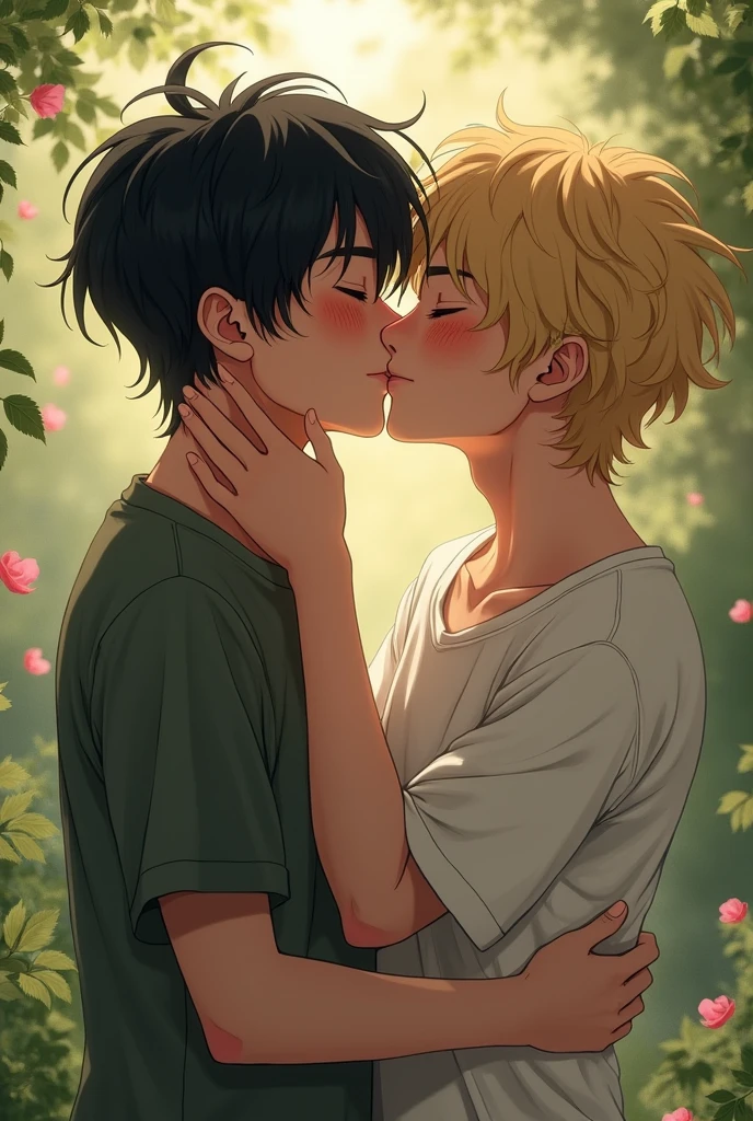 two male agers kissing