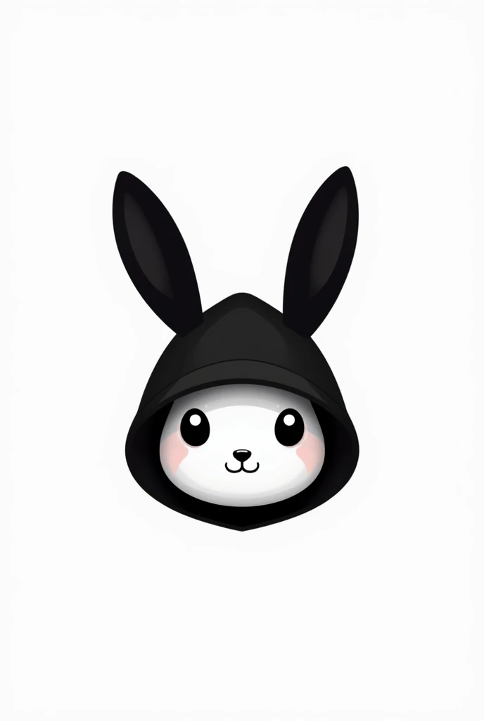 Like the current trending crypto game logos, like how the shadow cute bunny head looks like with black hoodie cover eyes and a white background.no body for clicker logo