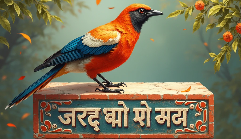 I want a pick in a pick a bird is available and a tile is written सचाई का परिंदा title is written in hindi