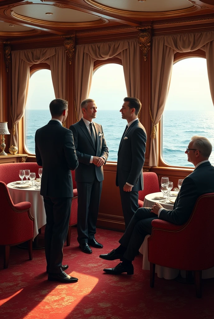 A picture inside the airplane restaurant