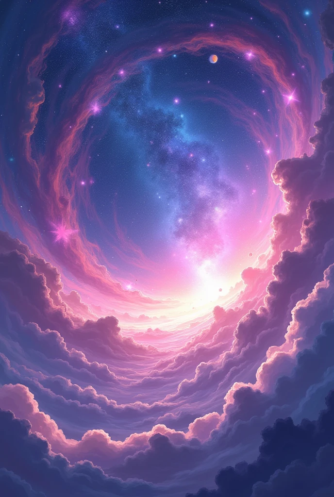 I want an anime landscape of the universe 