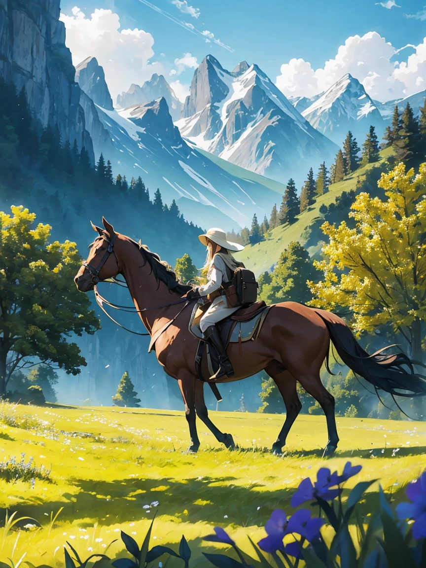 In a green meadow is a girl who leads a group of knights.
BREAK
With a brave expression, guides them to their destination.
BREAK
Behind her, A green forest extends and beyond that, Mountains rise in the distance.
BREAK
The most suitable effect for this scene would be a watercolor painting technique to capture the softness of the meadow and the fluidity of movement.. ,((detailed)), ((high quality)),((well structured)),((anatomically correct)),((good composition)), ((good perspective)),((masterpiece)), ( ( detailed outline)),((extremely detailed)),((digital art)), digital illustration, ((well-proportioned bodies)), high resolution, high definition, full definition, full resolution, detailed face, 4k,HD, Sharp,perfect,depth,with depth,sharp focus,Depth of field