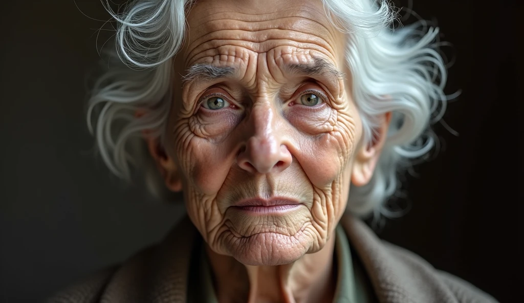 elderly woman with white hair, Anne-Marie headshot