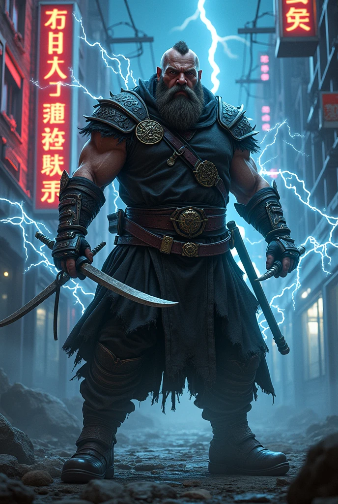 Create a dwarf ninja who has lightning powers.