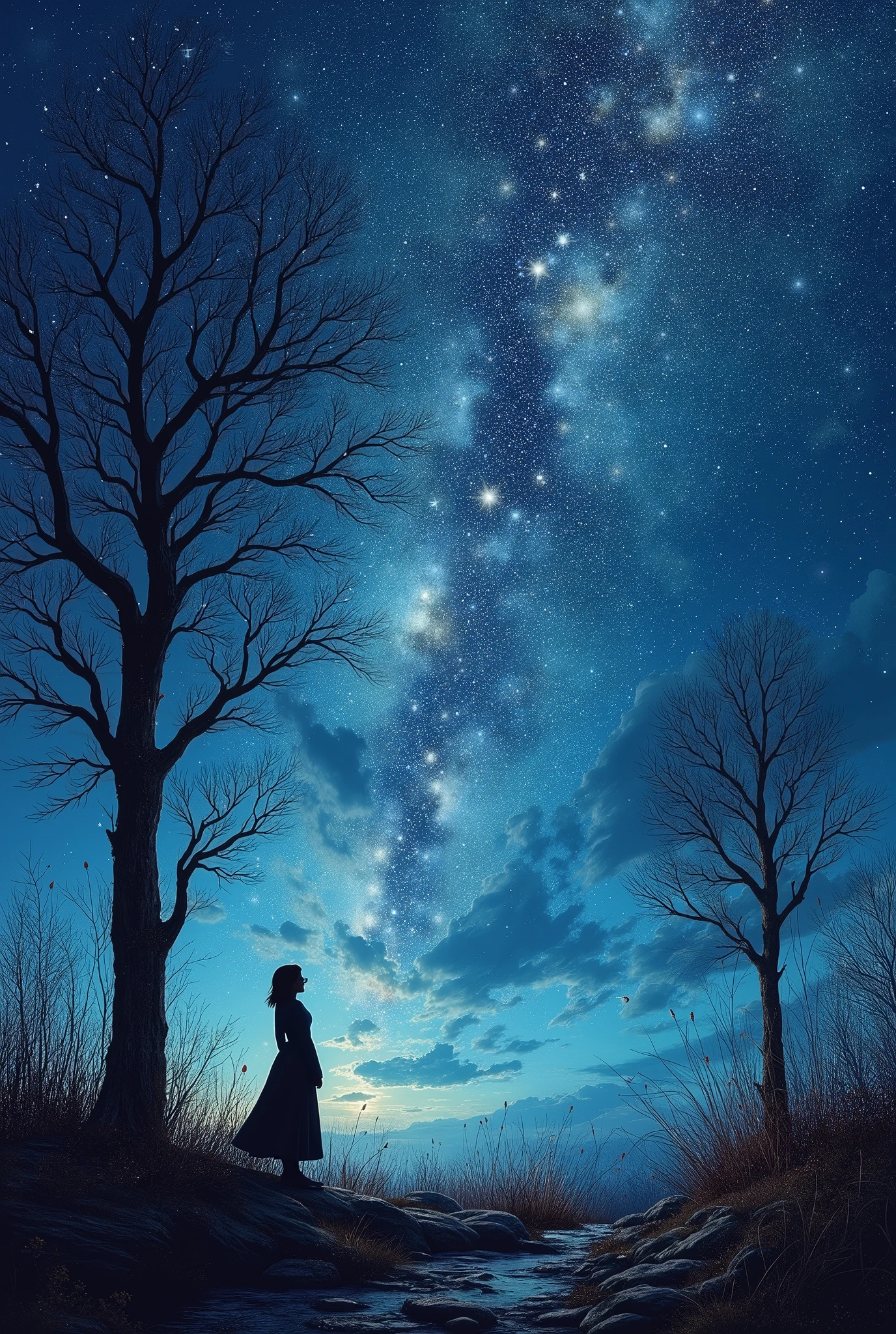 Expressionist artwork images，mysterious，Starry Sky