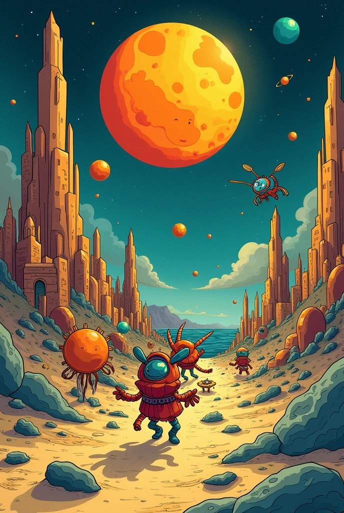 Trip to the moon; Comic stories of the states and empires of the Sun