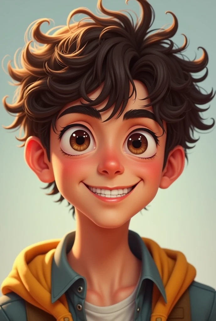 age man with curly hair