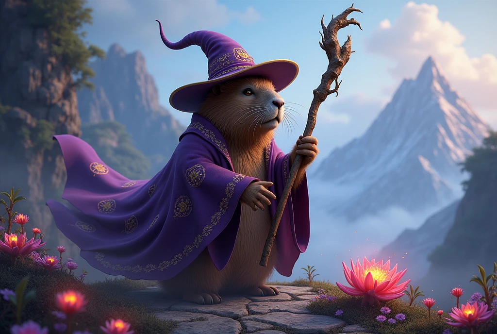 capybara dressed as a wizard