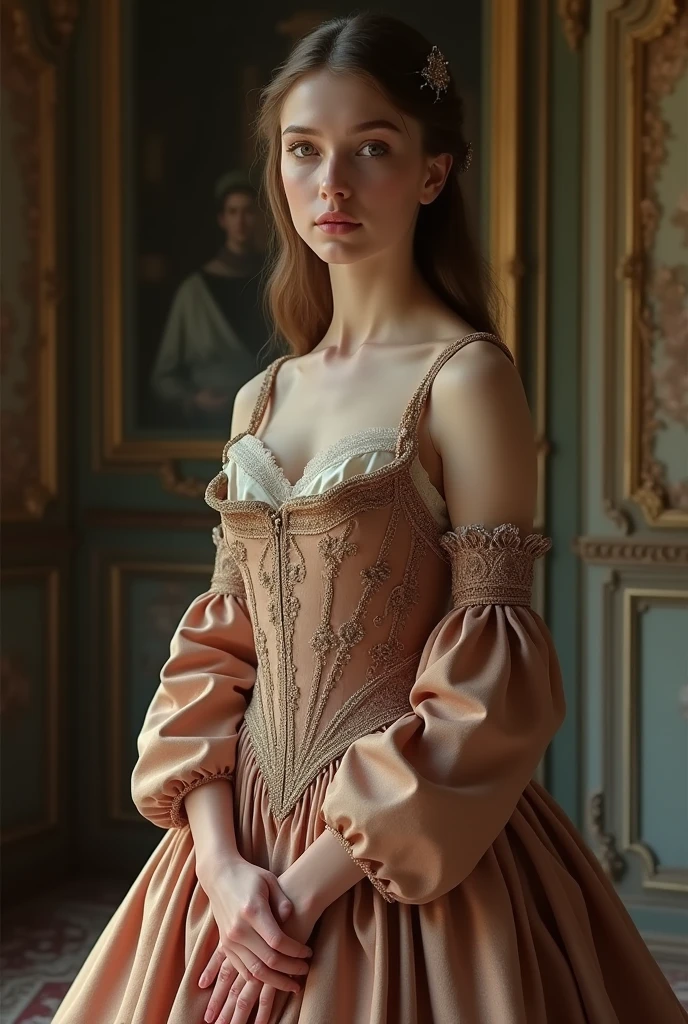 Female character in Renaissance clothing