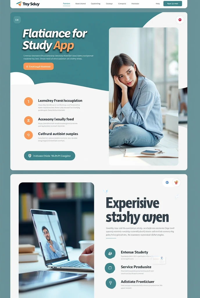 Image of an advertising template for a study app
