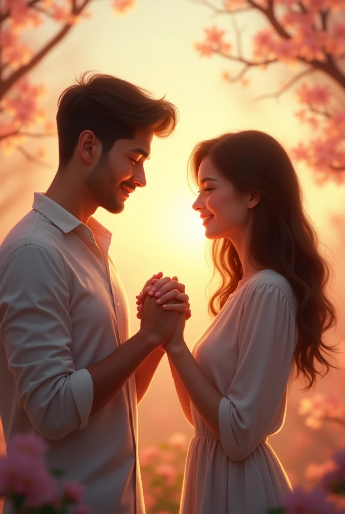 Couple holding hands