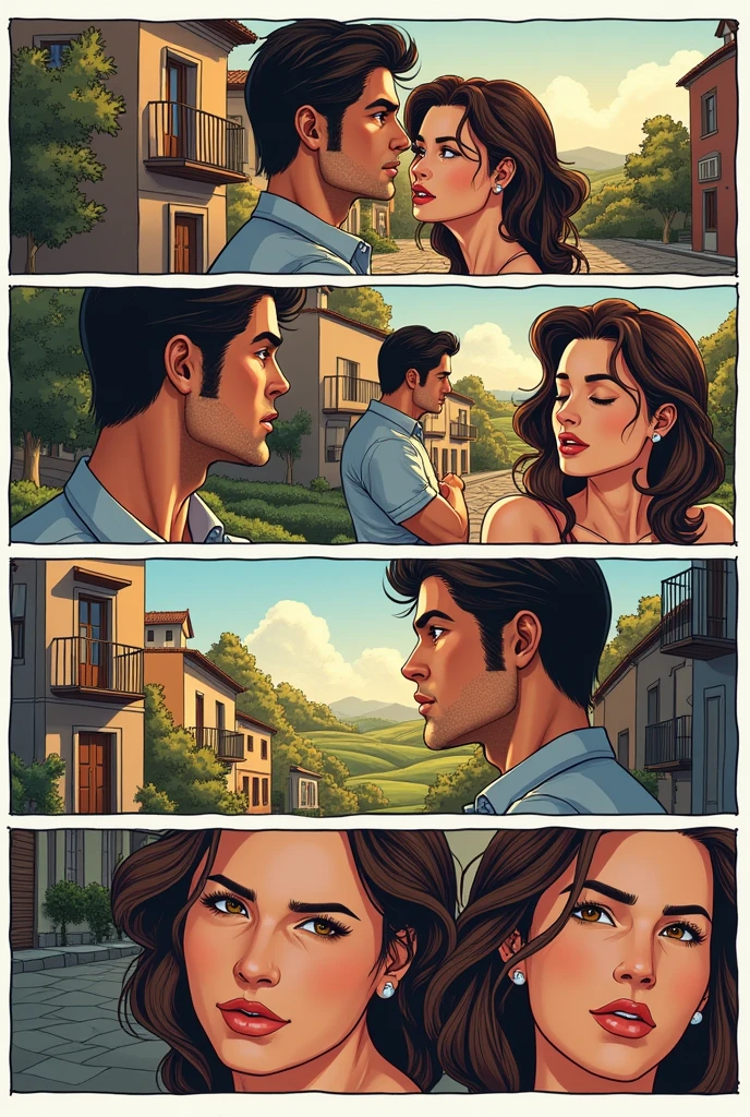 create a comic strip of the sixth chapter of the book "the love story of Fernando and Isaura"