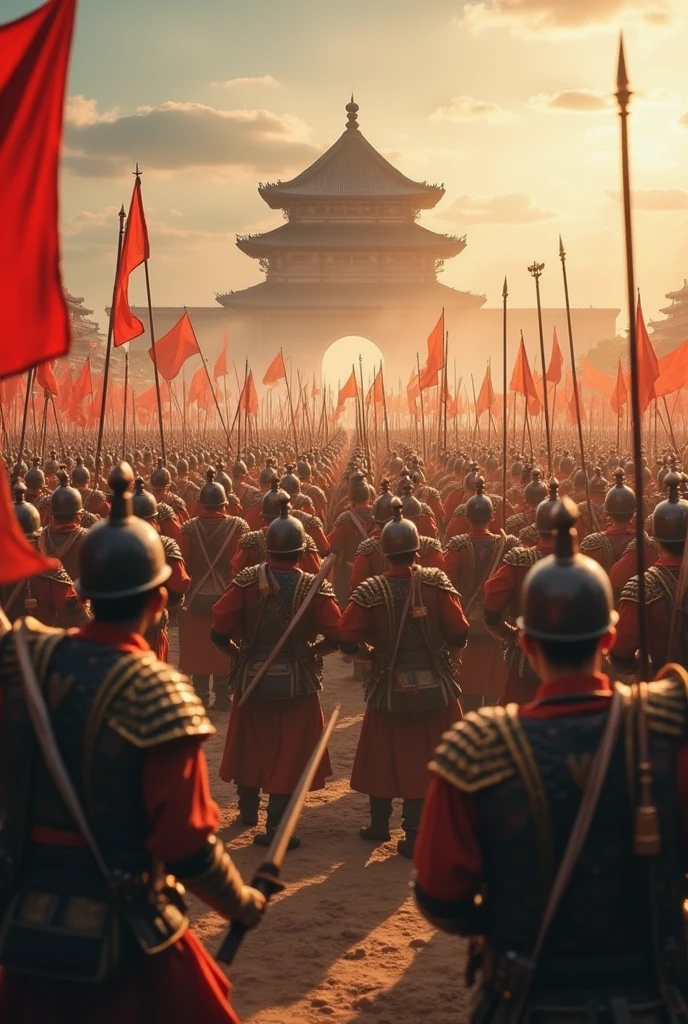 Generate a Chinese army battle scene