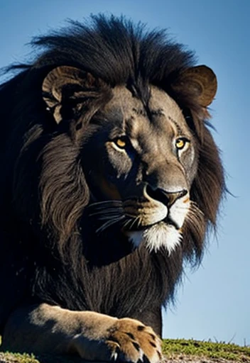 Full black lion