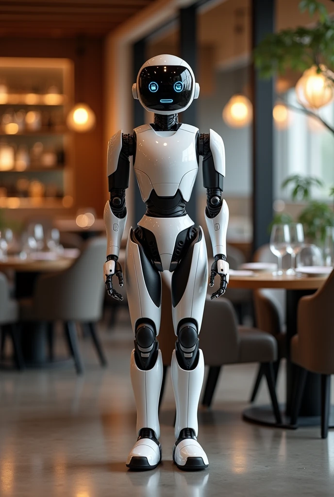 Make me a robot that says restaurant