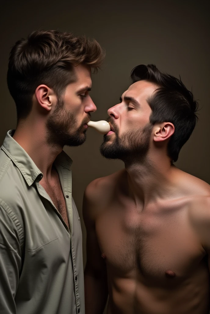 Man sucking another man's penis