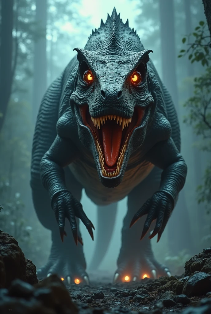 a dinosaur , Terror, tenebrosa, shining eyes
