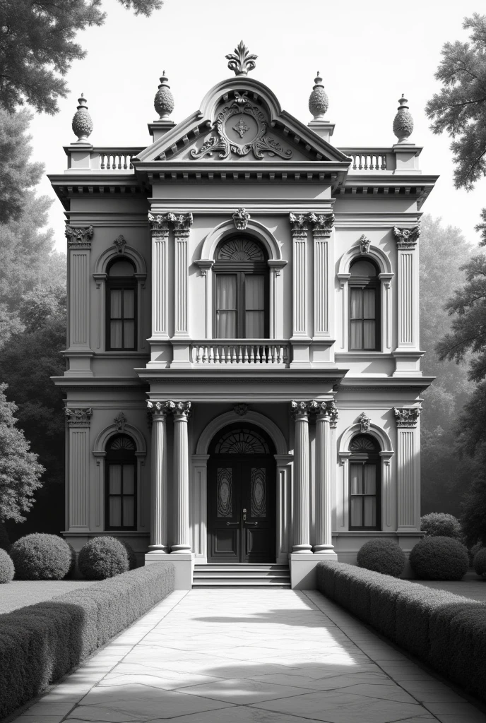 Create a Realistic Black and White Facade for a Richer Mansion