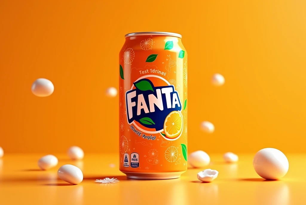 Make a serious poster, Fun and unique on a can of orange-flavored Fanta
