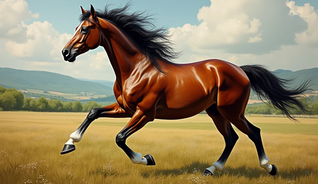 Create random classic masterpieces of Picasso in Ultra-High Definition, 64k resolution oil painting without a frame, using full dimensions of the selected resolution to fit the artwork image, finely detailed to perfection, art-punk, French style, countryside background, art germ, high-octane. A portrait of a young untamed beautiful aggressive thoroughbred brown racehorse, an exact copy of the legendary Black Beauty film horse, an unreal engine, a master stroke of a legendary brush, a tribute to a legendary artist, super realistic, superhit, 