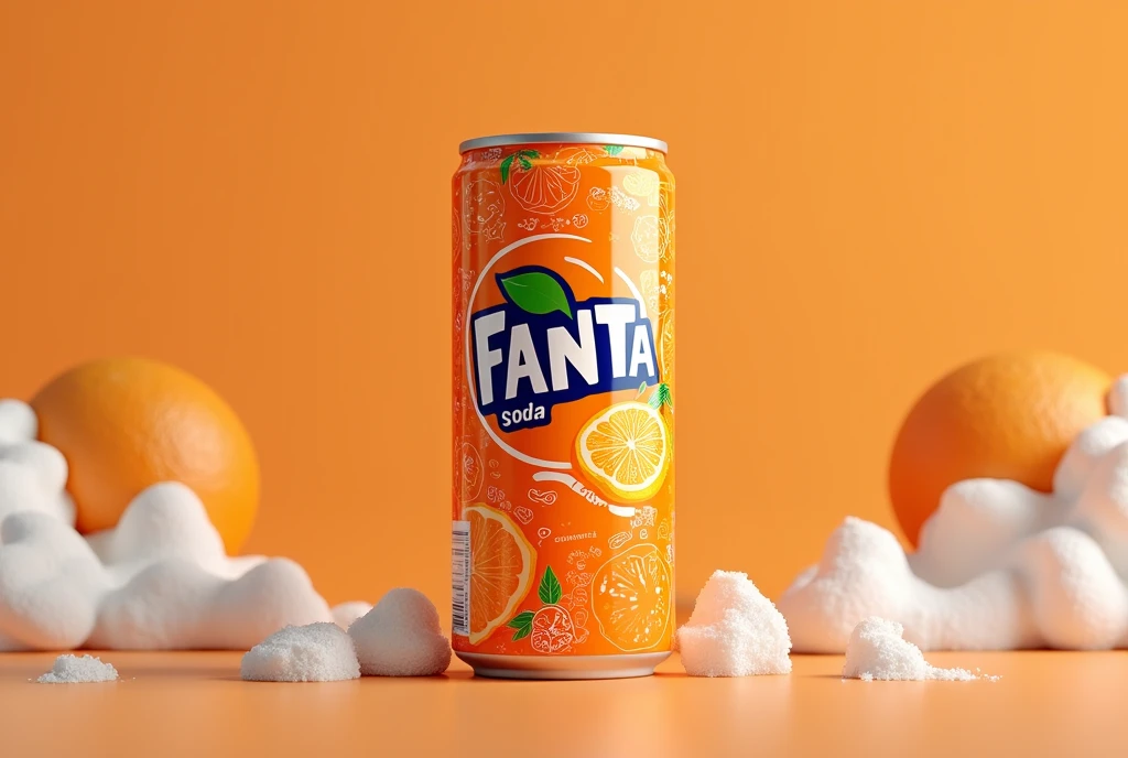 Make a serious poster, Fun and unique on a can of orange-flavored Fanta