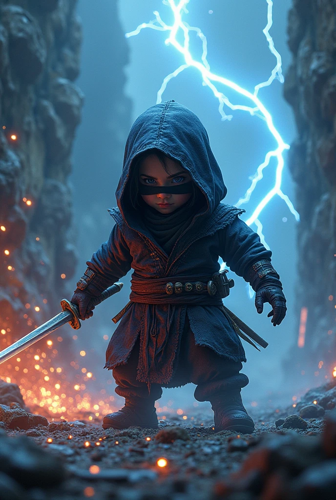 Small dwarf ninja assassin who has lightning and thunder powers.