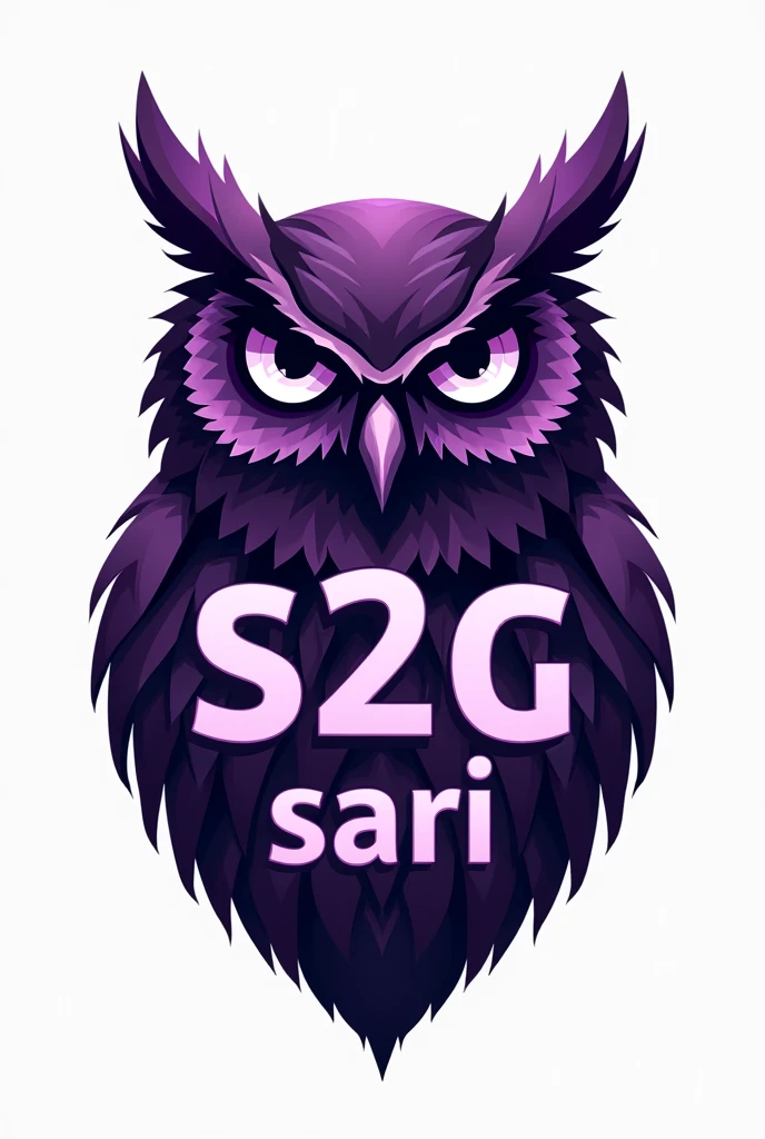I WANT TO DESIGN A LOGO WITH AN OWL ON IT AND S2G UNDER IT IN PURPLE COLOR "Sari" YAZSIN
