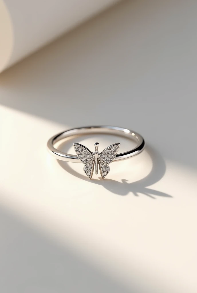 I want you to design a delicate graduation ring that combines the symbols of the psychology trident and the butterfly.