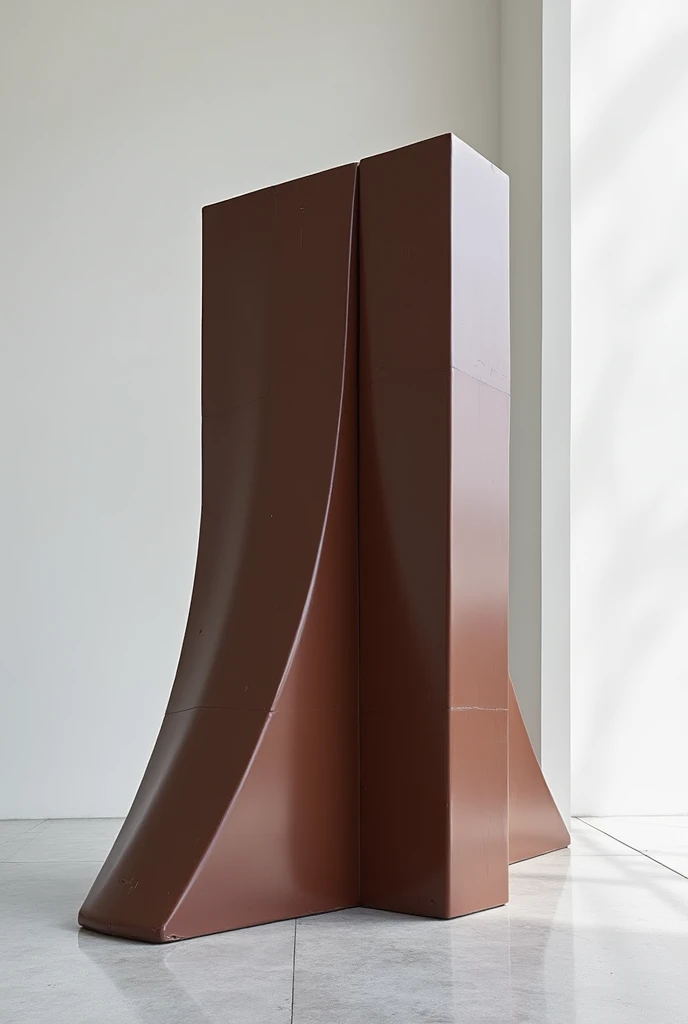 An ice cream in the shape of a monolith sculpture with chocolate 