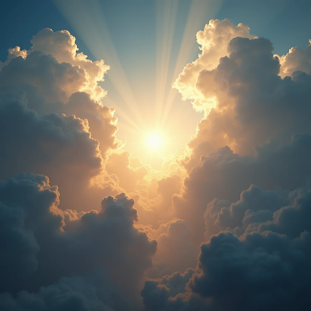 ultra realistic image of God without clouds, transmit depth and lots of light