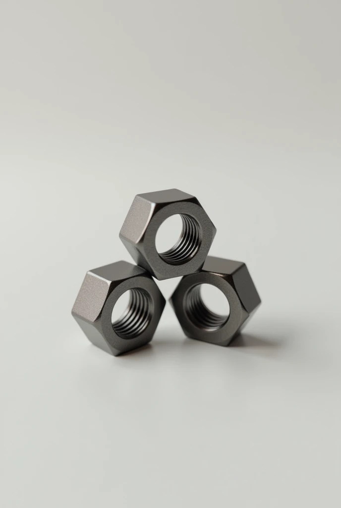 Three nuts(tools) forming a pyramid