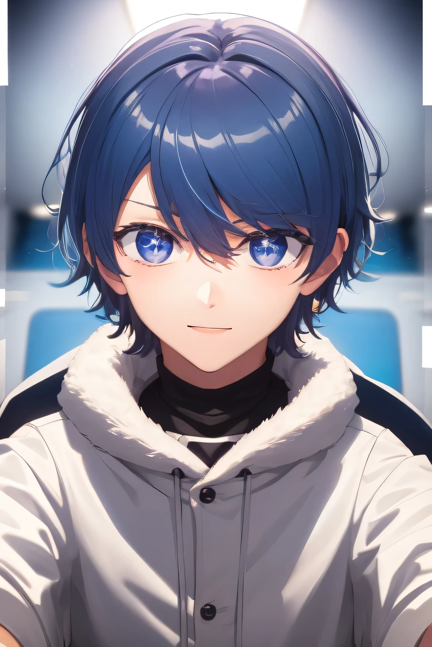 cute boy, by white, blue eyes, selfie