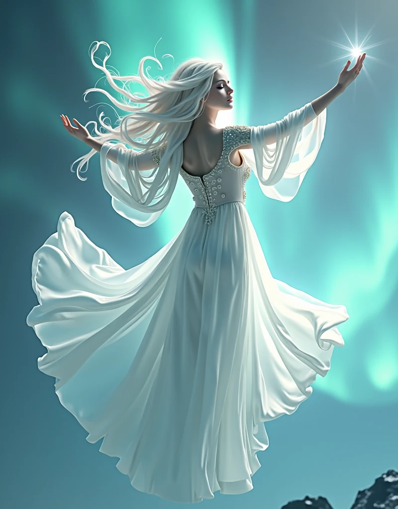 masterpiece,Distinguished Quality,Mirror-like,Cinematic Experience,insanely detailed,absurdres),8k,wallpaper,(Ray Tracing),3 females together,,Beautiful Shii Women,(God the Lady of Light is floating in the air:2.0),(front:2.0),”(A body made up of white light particles:2.0)”,BREAK(White Hair:2.0),(White skin:2.0),Portrait of a goddess,(god々Shii:2.0),(fantasy digital art:2.0),(Upper body close-up:2.0),(super sexy:2.0),(Diffuse reflection of light:2.0),BREAK(The background is the beautiful Aurora:2.0),(Beautiful face,Detailed face,Beautiful skin texture:1.3,Beautiful Hair),(Detailed hands:2.0),(Beautiful hands:2.0)